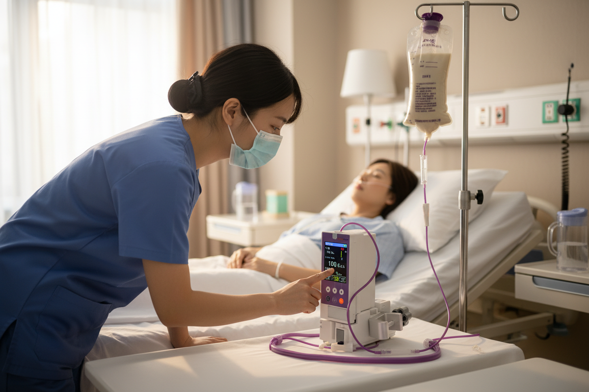 Enteral Feeding Pump in Use