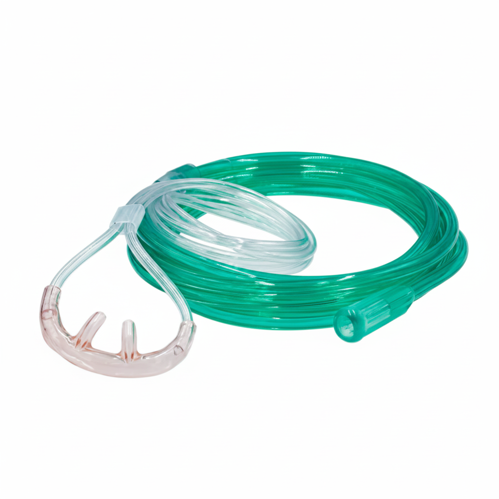 Nasal Cannula with Green Tubing