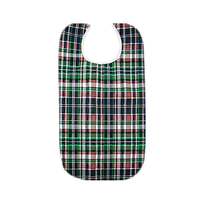Plaid Bib Snap Closure Reusable Cotton