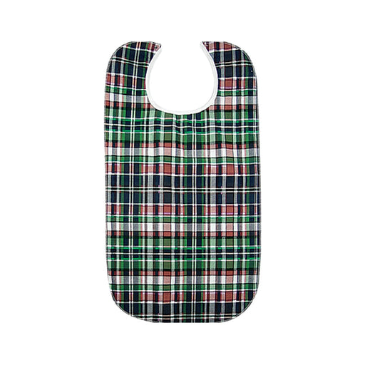 Plaid Bib Snap Closure Reusable Cotton