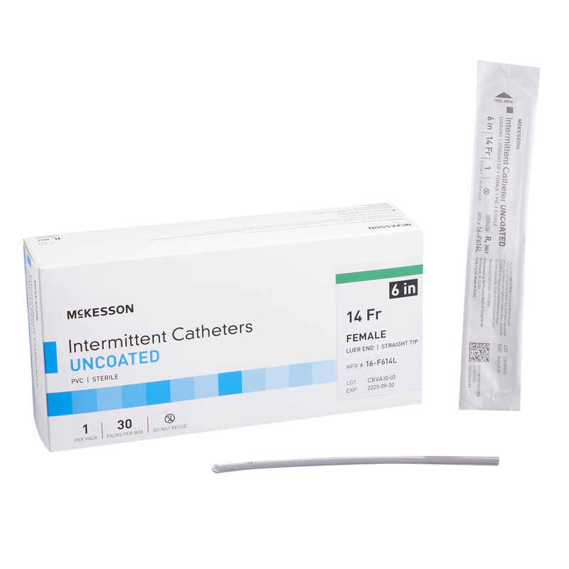Box Urethral Catheter McKesson Straight Tip Uncoated PVC 14 Fr. 6 Inch Length
CATHETER, URETHRAL LUER UNCOATED PVC FEMALE 6"14FR 