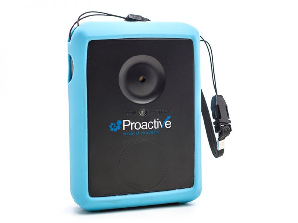 Blue and black electronic device with 'Proactive' branding on a white background