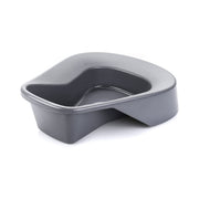 Gray plastic basin on a white background