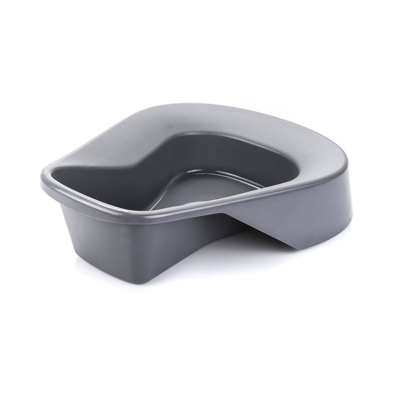Gray plastic basin on a white background