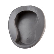 Gray plastic bedpan on a white background
