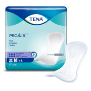 TENA Proskin pads packaging with a white pad on a light blue background