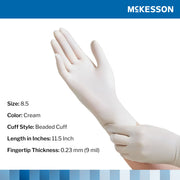 Cream-colored glove with McKesson branding on a white background