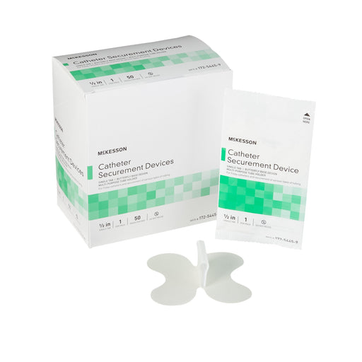 box of Catheter Stabilization Device McKesson NonSterile, 2.5 Inch Tab For Indwelling Catheter