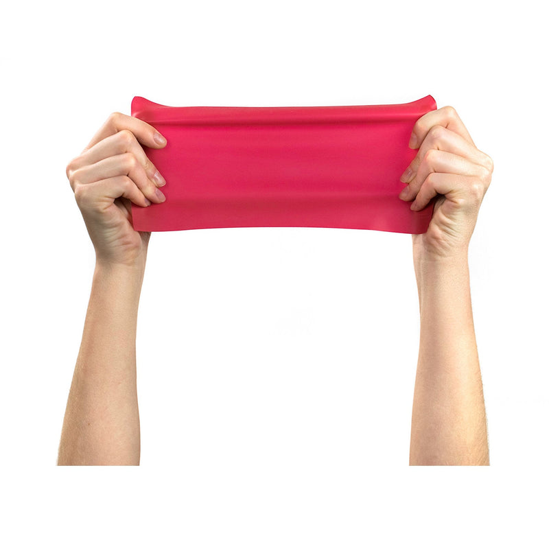 Red Exercise Resistance Band being stretched