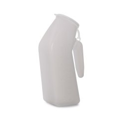 White male urinal on a white background