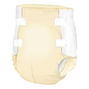 Beige diaper with white straps on a white background