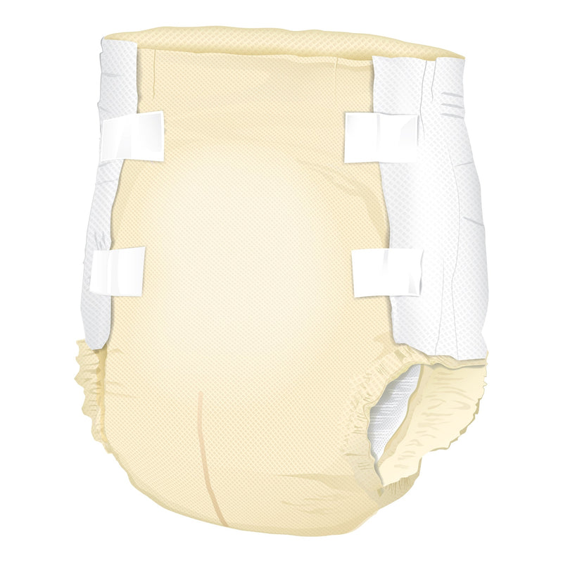 Beige diaper with white straps on a white background