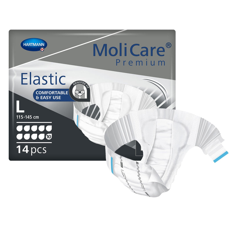 Molicare Premium Elastic 10D – Heavy Absorbency Briefs (Large)
