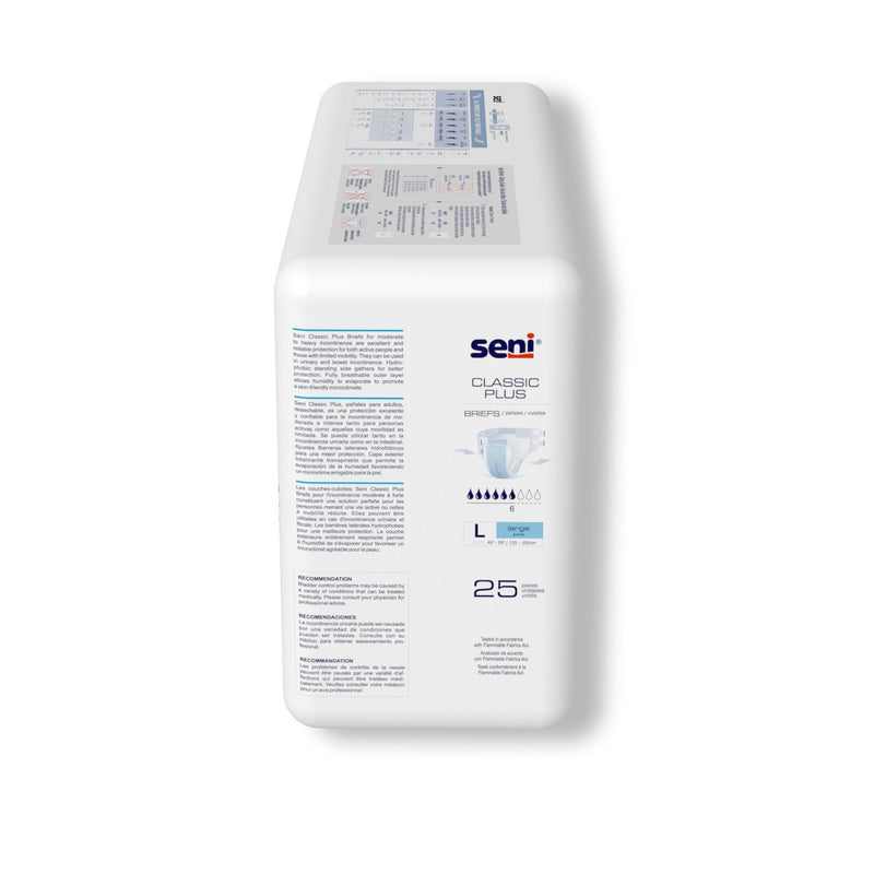 Pack of Seni Classic Plus diapers on a white background