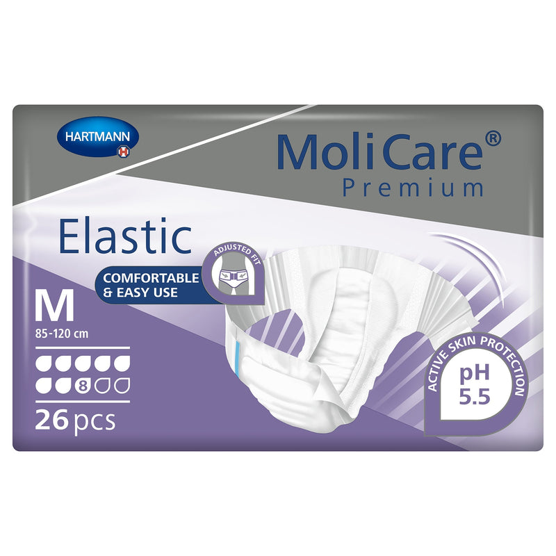 MoliCare Premium Elastic packaging with Hartmann logo on a white background