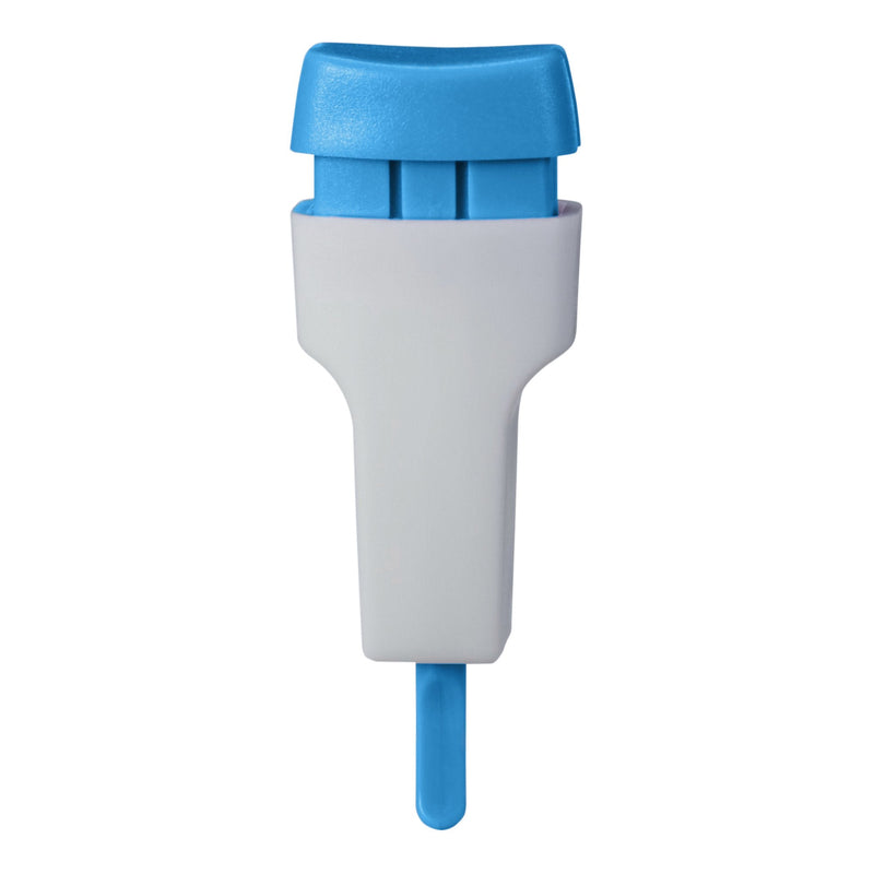 Blue and gray popsicle mold on a white background