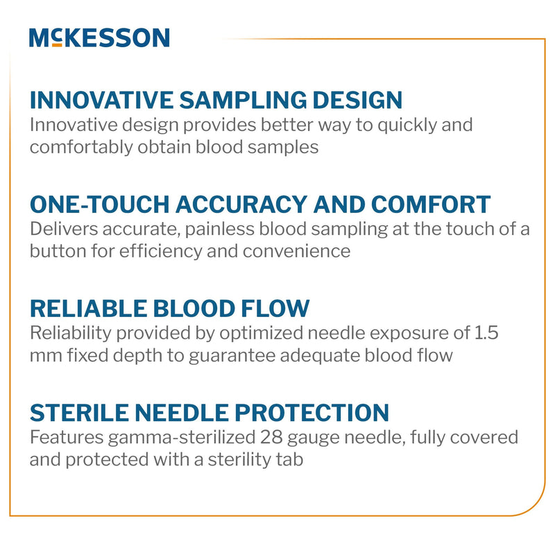 McKesson product description card with features on a white background