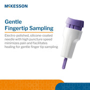 McKesson product for gentle fingertip sampling with text on a white background
