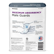 Package of McKesson Maximum Absorbency male Guards on a white background