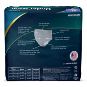 McKesson undergarment packaging with product details on a white background
