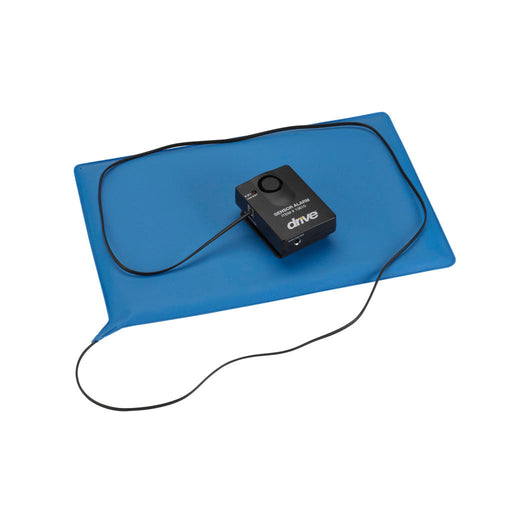 Blue mat with a black device labeled 'drive' on a white background