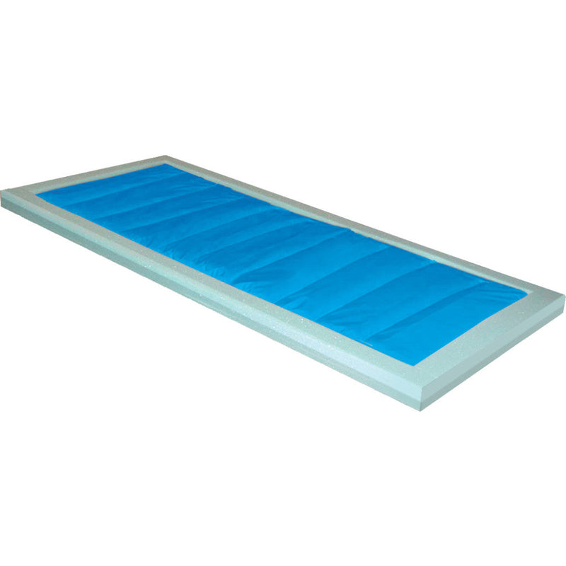 Rectangular pool with blue interior and white exterior on a white background
