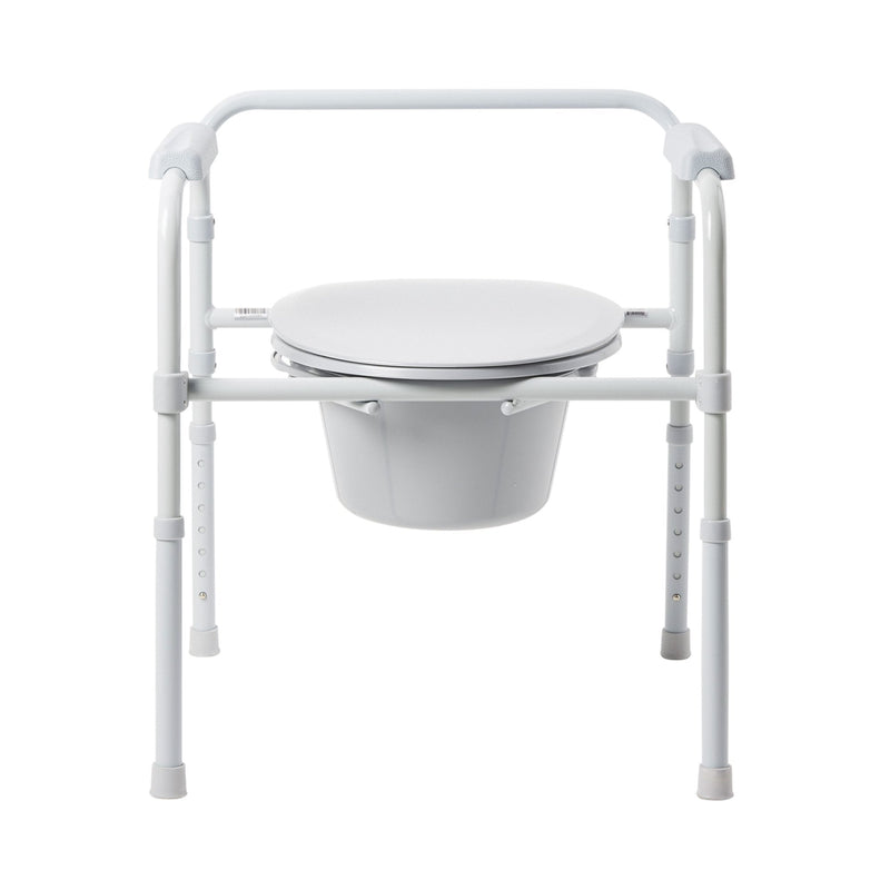 McKesson 3-in-1 Folding Steel Frame Commode with 8-Quart Bucket – 350 lb Capacity 146-11148N-4