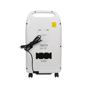 White oxygen concentrator with a cable on a white background