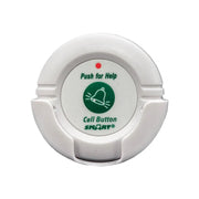 White call button with 'Push for Help' text and green accent on a white background