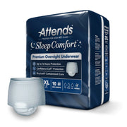 Attends Sleep Comfort premium overnight underwear packaging on a white background