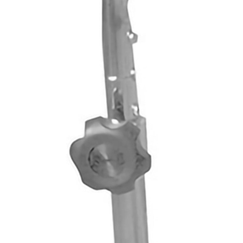 Metallic rod with a hexagonal nut on a white background