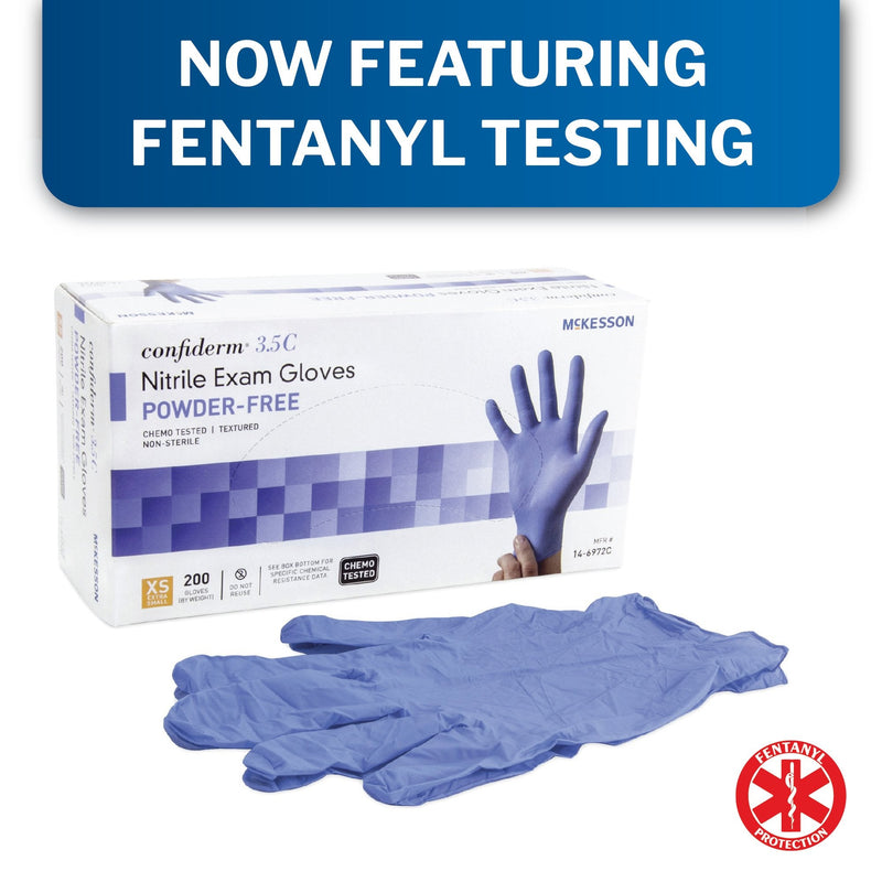 Mckesson Confiderm 3.5C Blue Nitrile Exam Glove 200/Box