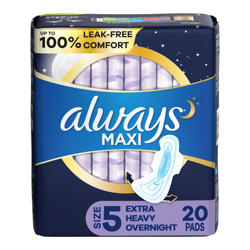 Always Maxi pads packaging with blue and white design on a white background