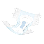 Transparent plastic product with blue accents on a white background