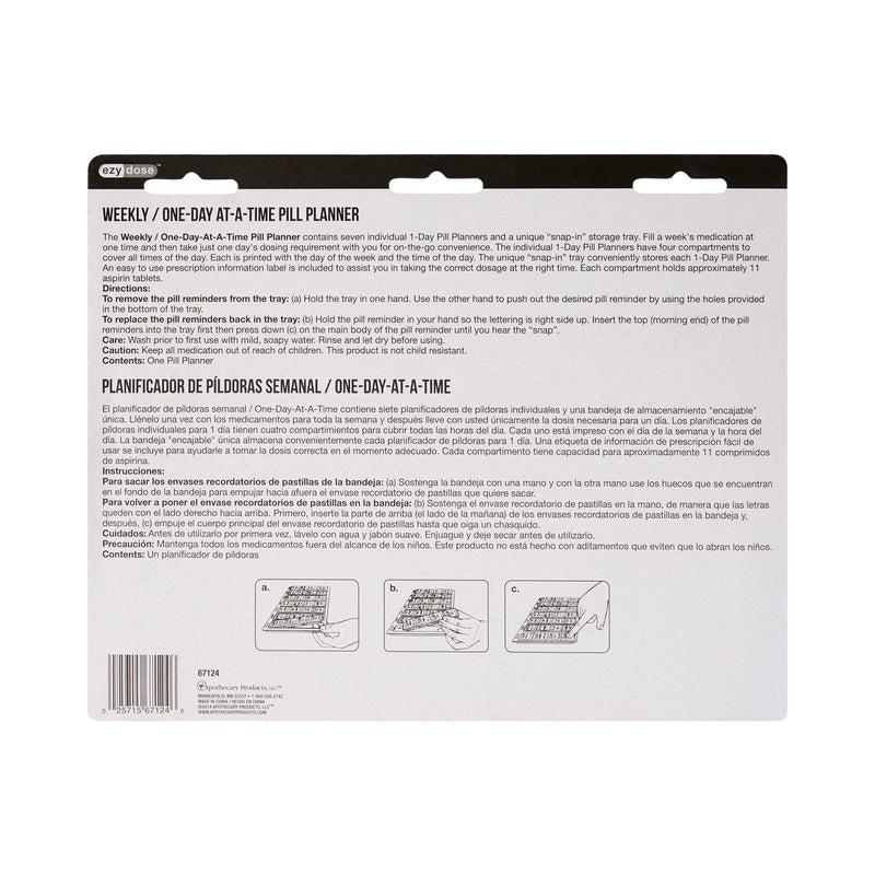 Pill Organizer Instructions