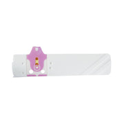 White headband with a pink clip on a white background