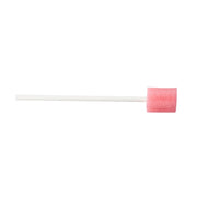 Pink cotton swab on a white background