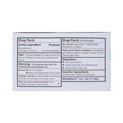 Drug facts label on a white background