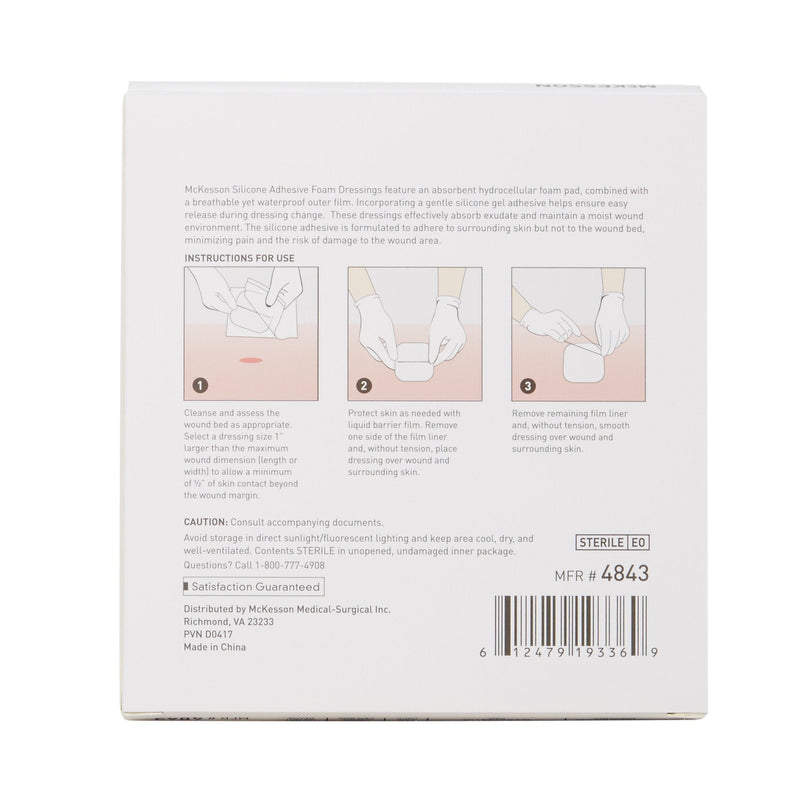 Mckesson Silicone Foam Dressing 7 Day Wear, Gentle Adhesive