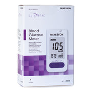 Box of McKesson Quintet AC blood glucose meter on a white background