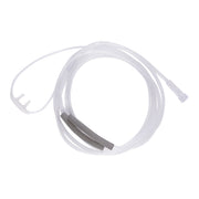 Clear plastic tube with a metal component on a white background