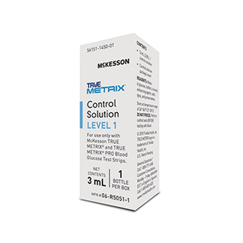 Mckesson True Metrix control solution box on a white background