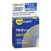 Sunmark Trueplus lancets packaging on a white background