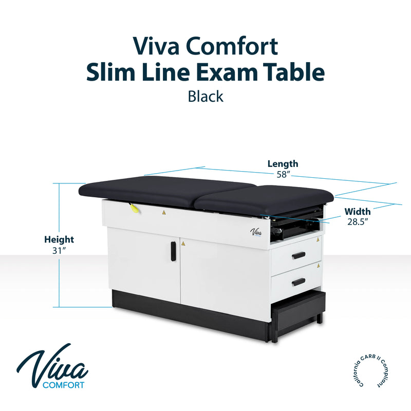 Viva Slim Line Exam Table with Stirrups