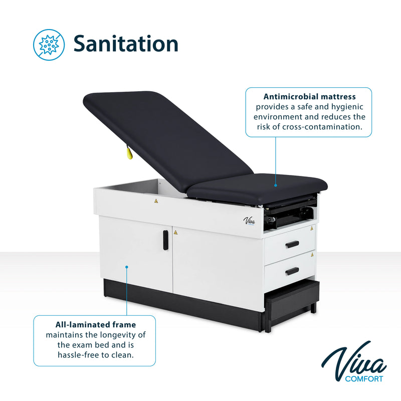 Viva Slim Line Exam Table with Stirrups