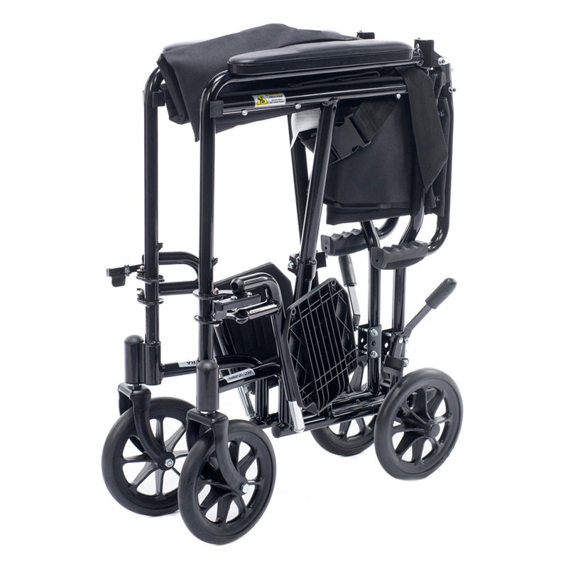 Protekt Astra Aluminum Transport Chair folded up side view