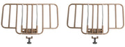 Two half bed rails on a white background