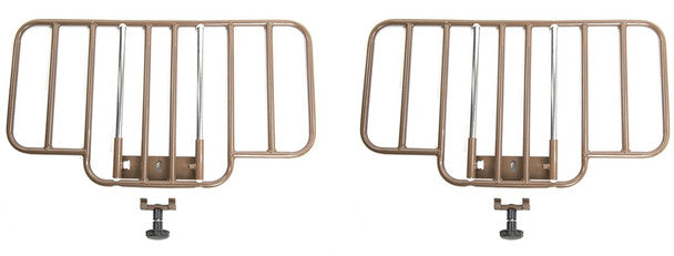 Two half bed rails on a white background
