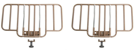 Two half bed rails on a white background