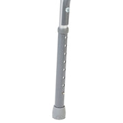 Gray crutch handle with holes on a white background
